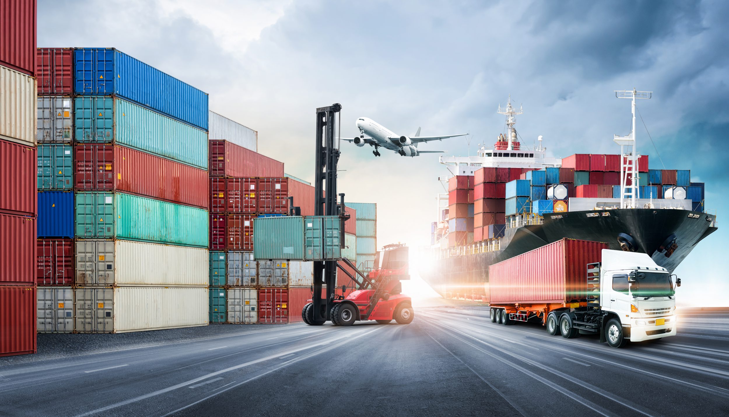 Business logistics and transportation concept