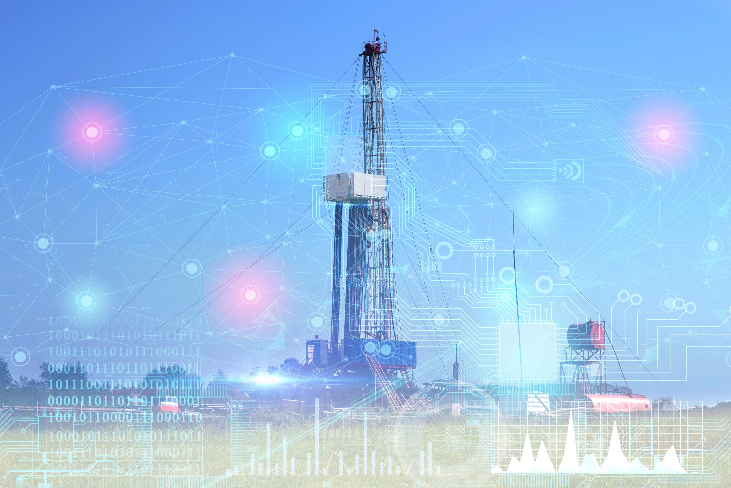 Description the concept of drilling geological exploration wells for oil. Collect and analyze the obtained data using artificial intelligence and reduce drilling costs