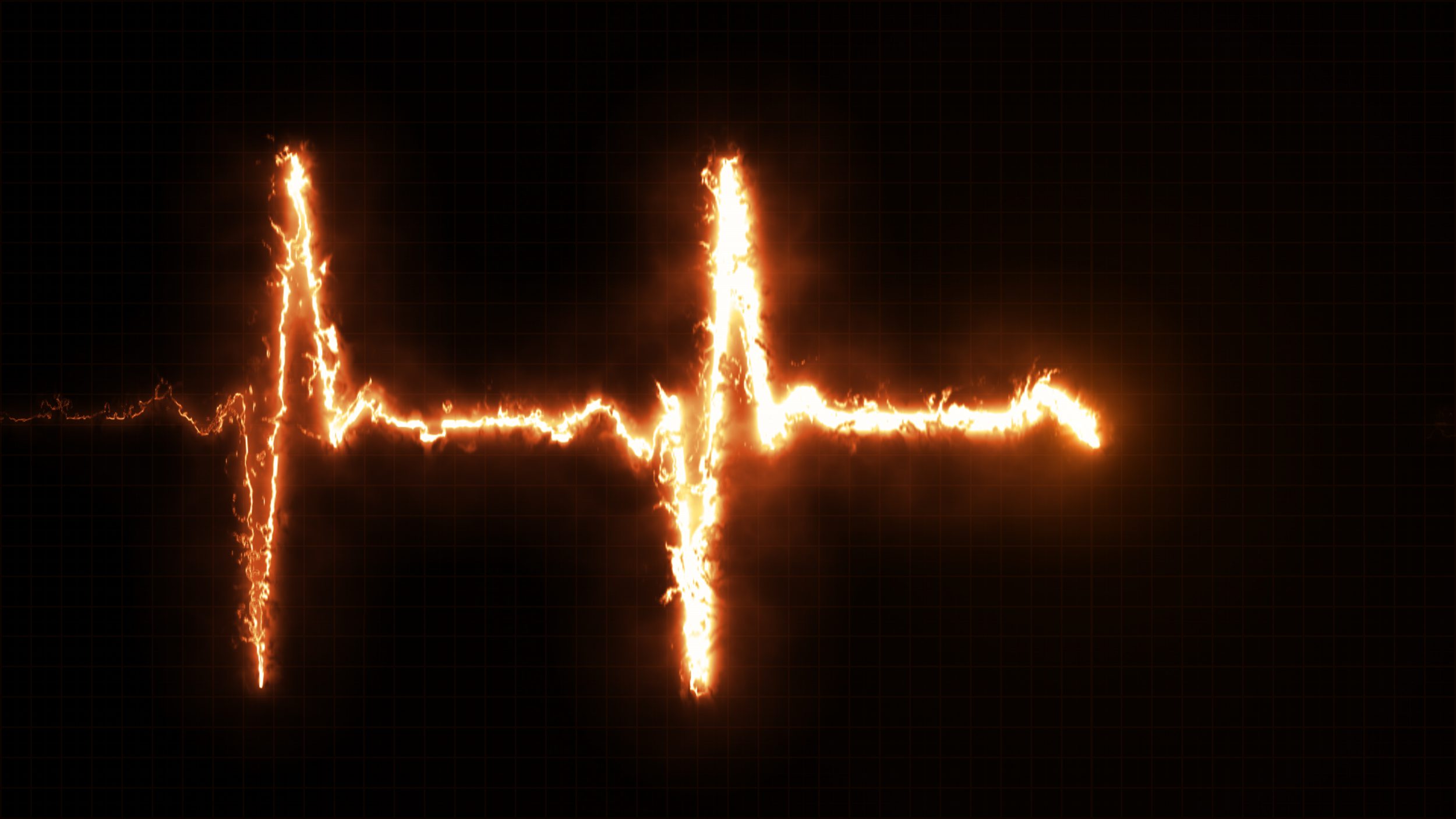 Burning pulse heart line monitor cool illustration for a code red in hospital