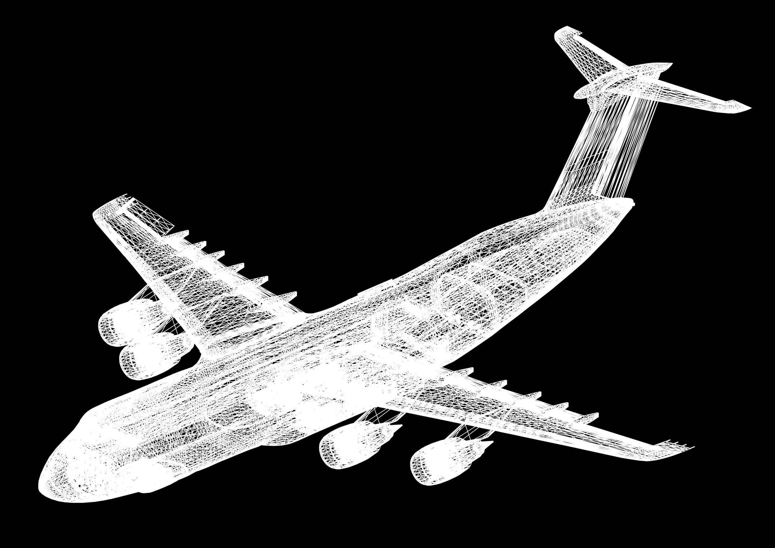 Airplane wireframe for aircraft assembly equipment