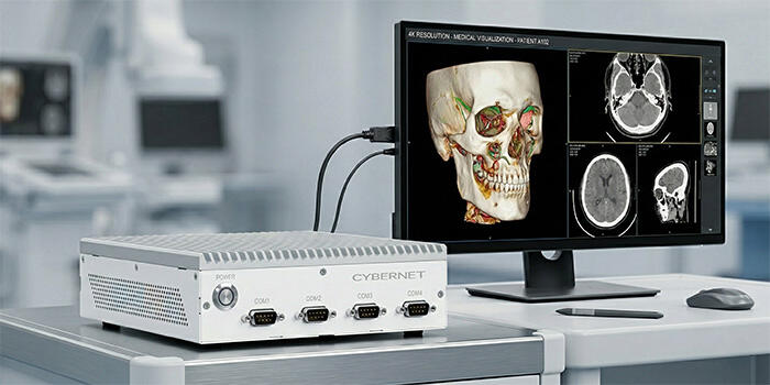 CyberMed R6 Plugged Into 4K Monitor