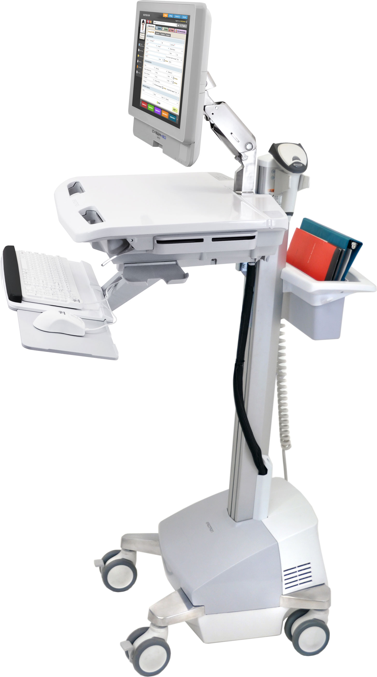 EMR Medical Cart, Medical Computer Cart with Arm