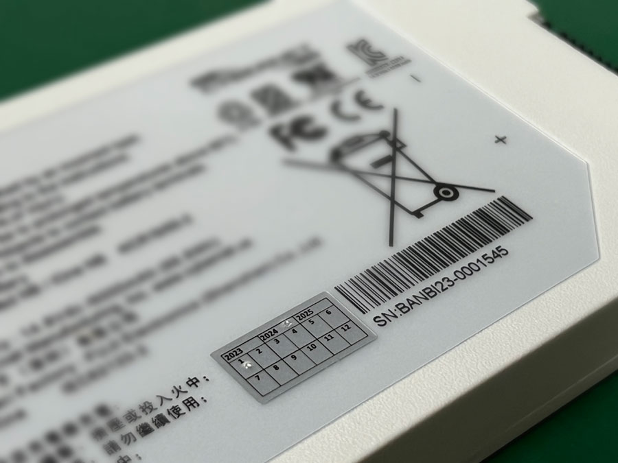 CyberMed NB Series Battery Manufacturing Date Label